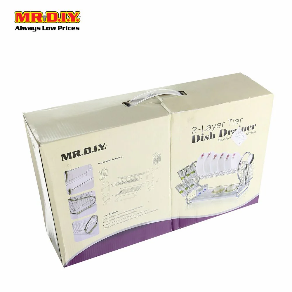 (MR.DIY) Stainless-Steel 2-Layers Tier Dish Drainer(43cmx35cmx39cm) - Image 3