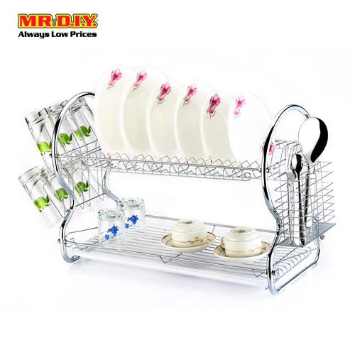 (MR.DIY) Stainless-Steel 2-Layers Tier Dish Drainer(43cmx35cmx39cm) - Image 4