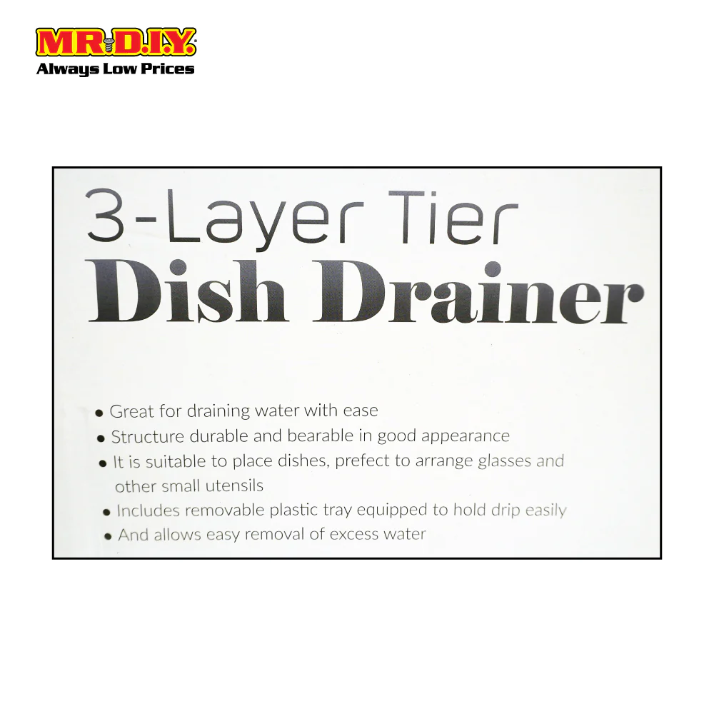 (MR.DIY) Stainless-Steel 3-Layer Tier Dish Drainer Rack - Image 3
