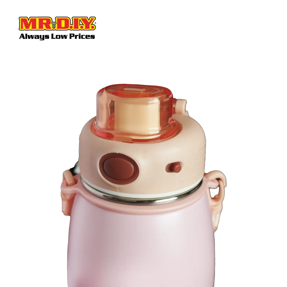 (MR. DIY) Stainless Steel Bottle Tumbler with Straw (600ml) -  LIGHT PINK - Color Series - Image 3