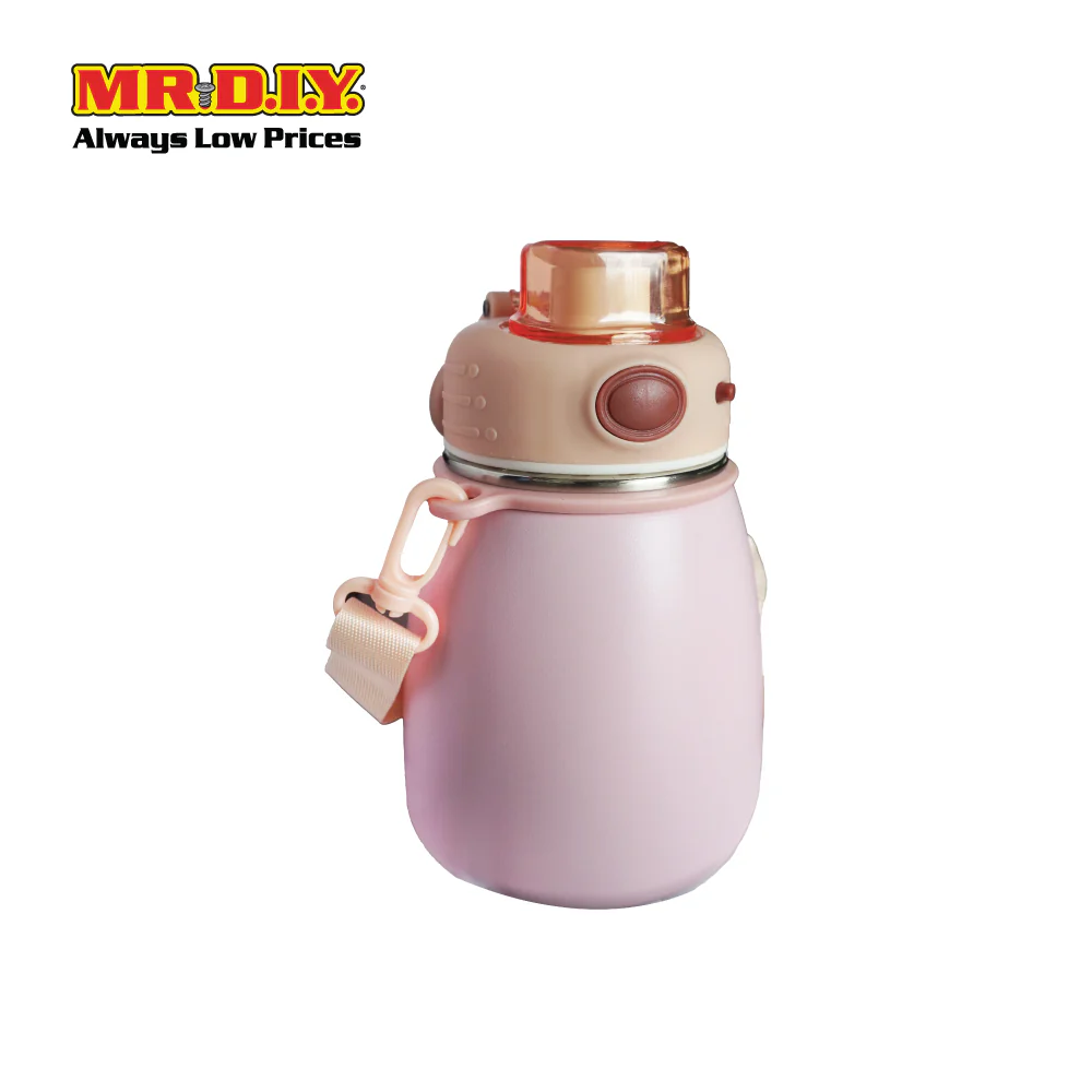 (MR. DIY) Stainless Steel Bottle Tumbler with Straw (600ml) -  LIGHT PINK - Color Series - Image 4