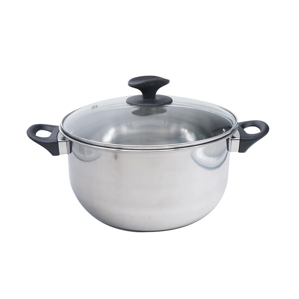 (MR.DIY) Stainless Steel Casserole Pot With Tempered Glass Lid Periuk Dapur Sup  (14 x 24cm) - Image 5
