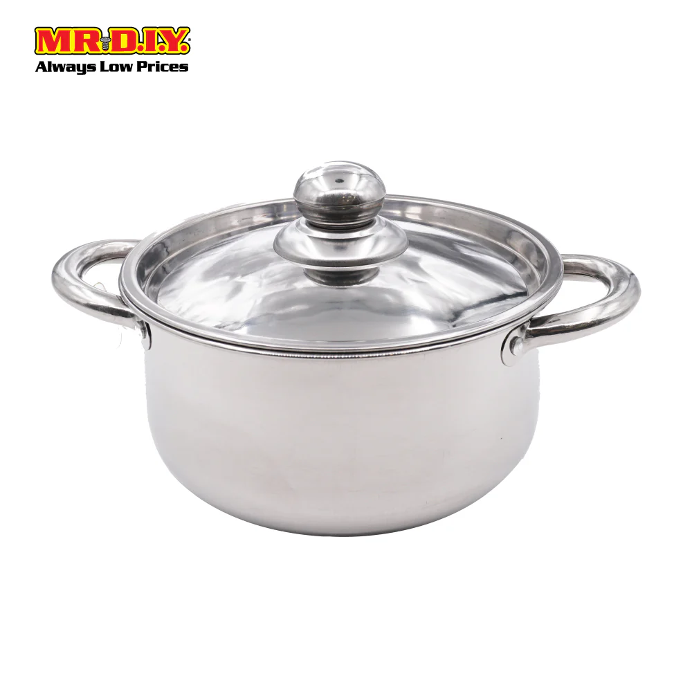 (MR.DIY) Stainless Steel Casserole Pot with Lid (18cm) - Image 2