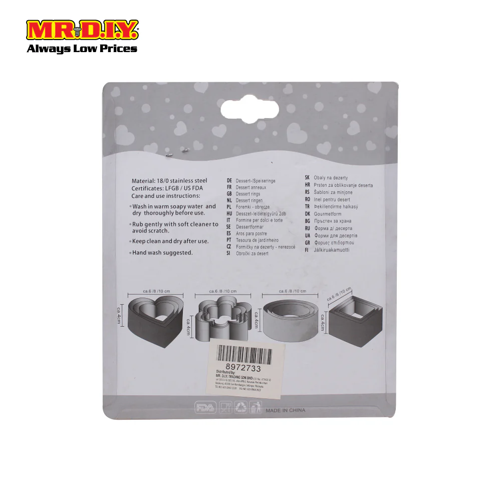 (MR.DIY) Stainless Steel Dessert Rings For Cookie Cutter - Image 2