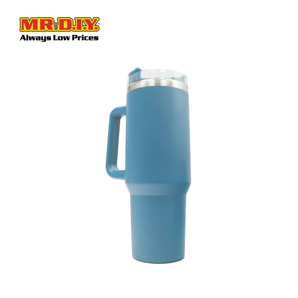 (MR. DIY) Stainless Steel Mug Thermos Flask with Straw (1200ml) - LIGHT BLUE - Color Series - Image 6