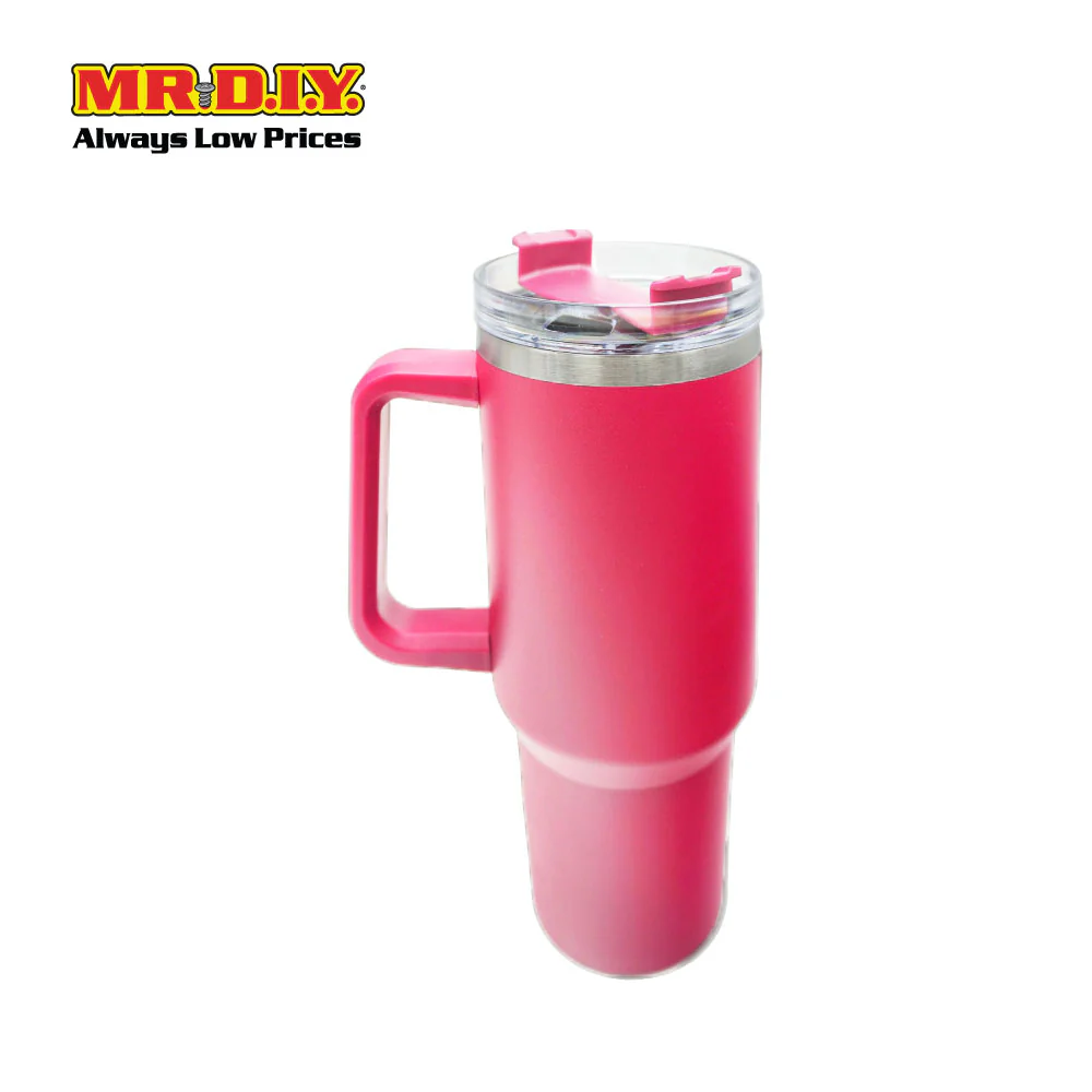 (MR. DIY) Stainless Steel Mug Thermos Flask with Straw (1200ml) - RED - Color Series