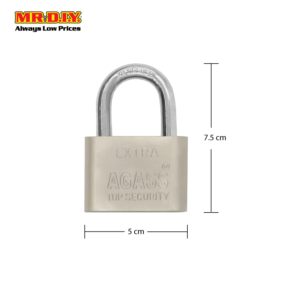 (MR.DIY) AGASS Stainless-Steel Padlock Top Security (50mm) - Image 4