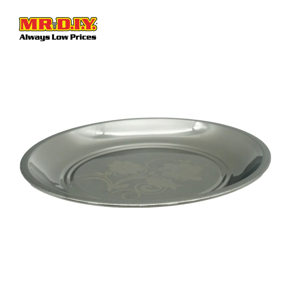 (MR.DIY) Stainless Steel Payal Dinner Floral Plate (22cm) - Image 3