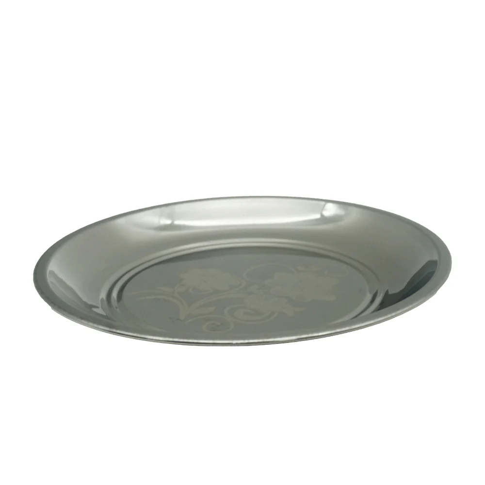 (MR.DIY) Stainless Steel Payal Dinner Floral Plate (22cm) - Image 4