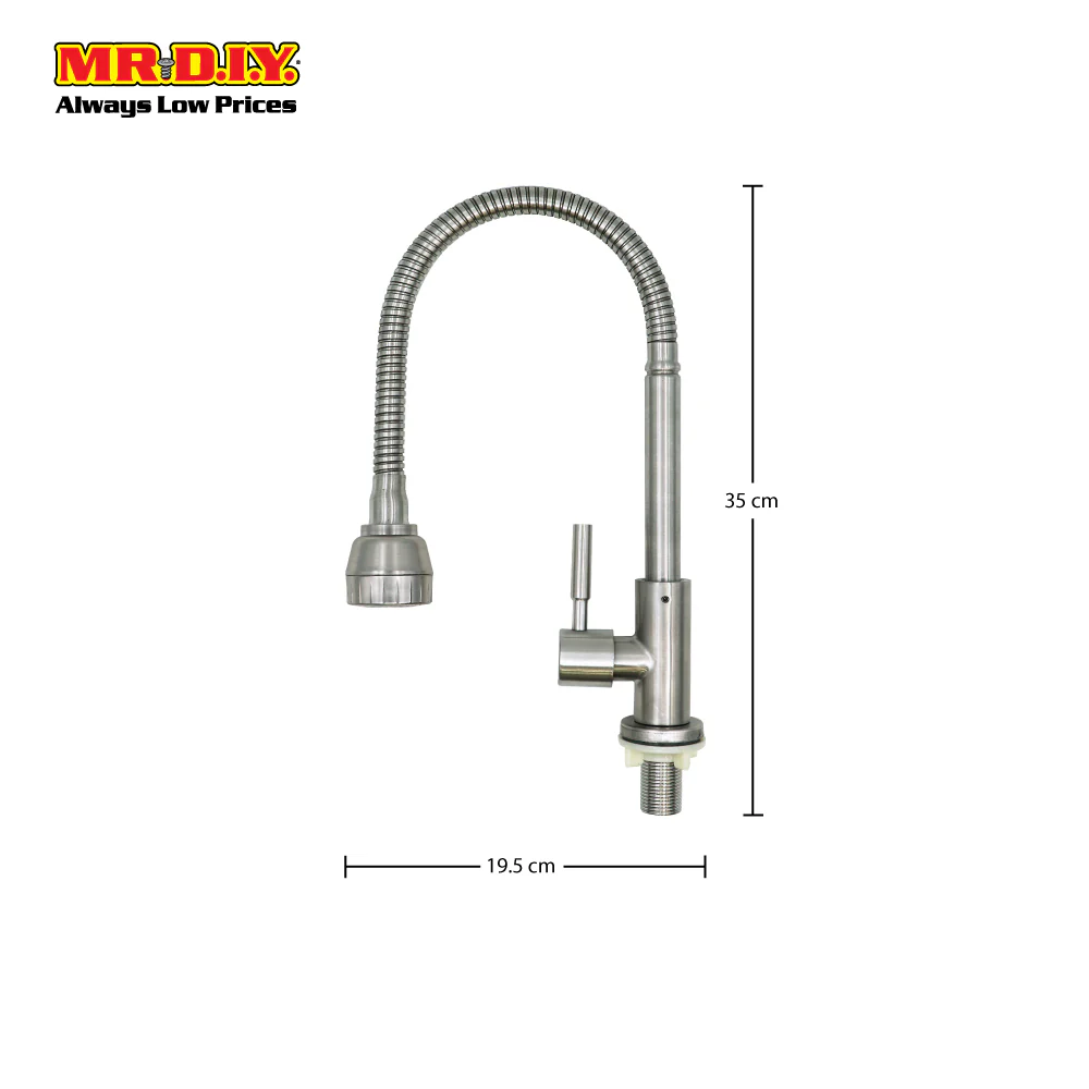 (MR.DIY)  Stainless Steel Pillar Sink Tap 18443 - Image 4