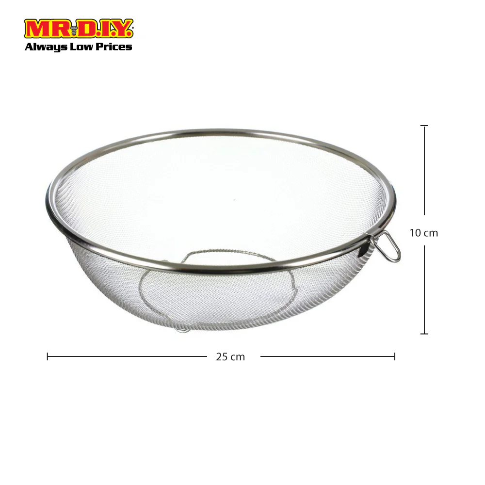 (MR.DIY) Stainless-Steel Round Fine Mesh Strainer (25cm x 10cm) - Image 3