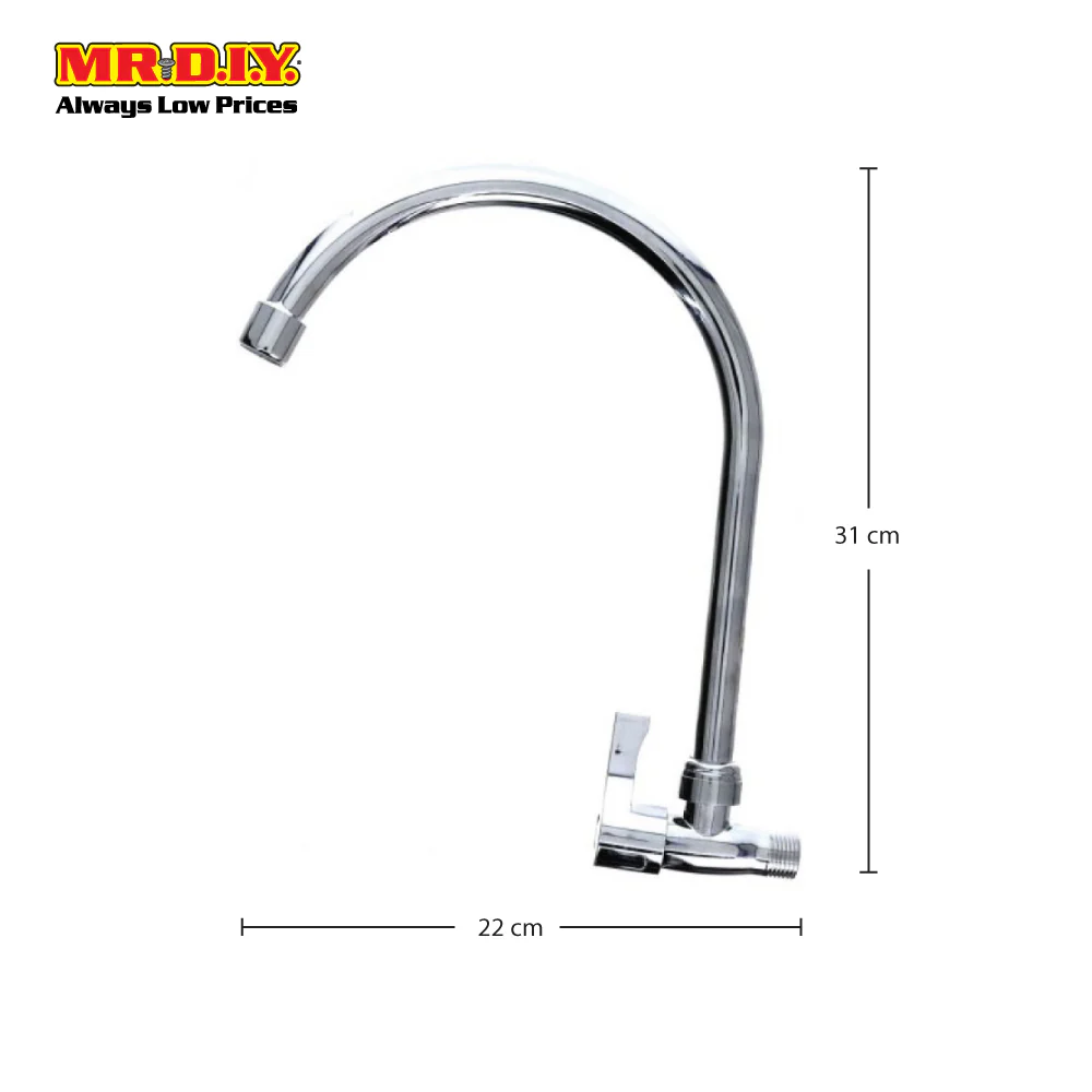 (MR.DIY)  Stainless-Steel Sink Wall Tap (22cm x 2cm) - Image 2