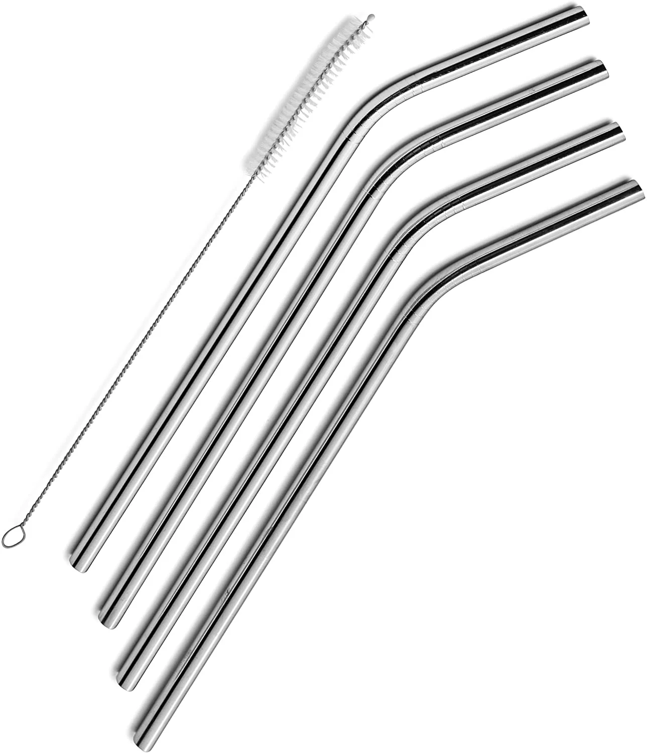 (MR.DIY) Stainless Steel Straw Set (4PCS) WY61 - Image 3