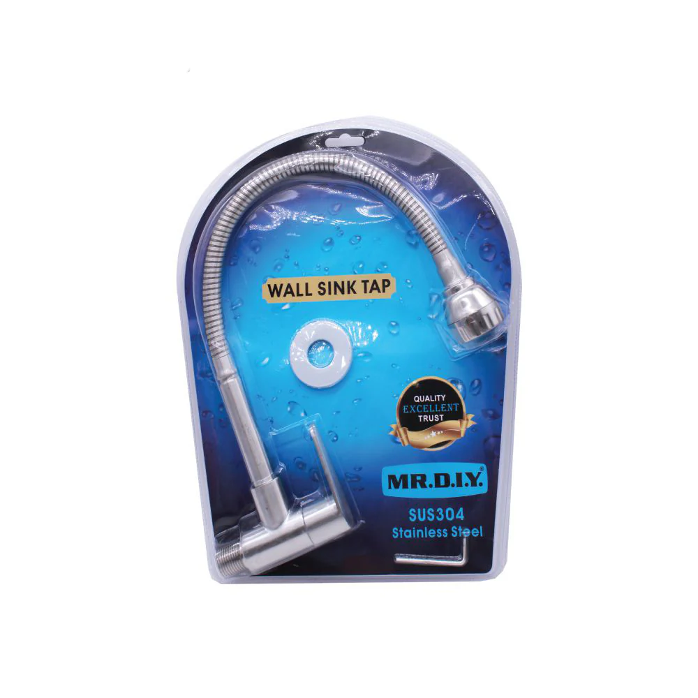 (MR.DIY) Stainless Steel SUS 304 Flexible Wall Sink Tap 0199SS - Image 2