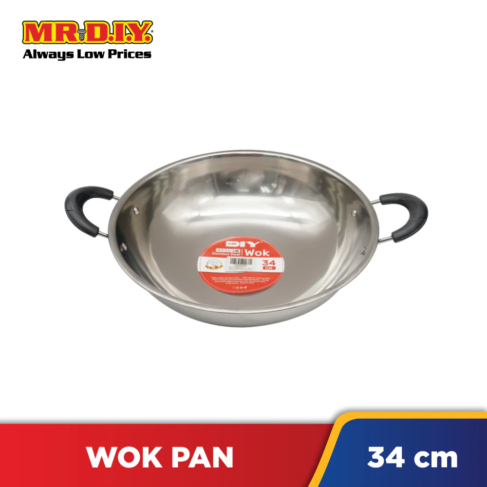 (MR.DIY) Stainless Steel Wok (34cm) - Image 2