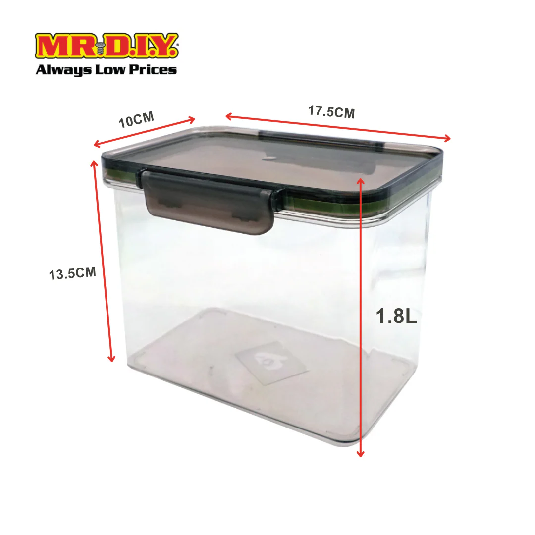 (MR.DIY) Durable Food Container Airtight Silicone Seal Stackable Storage (1.8L) - Image 3