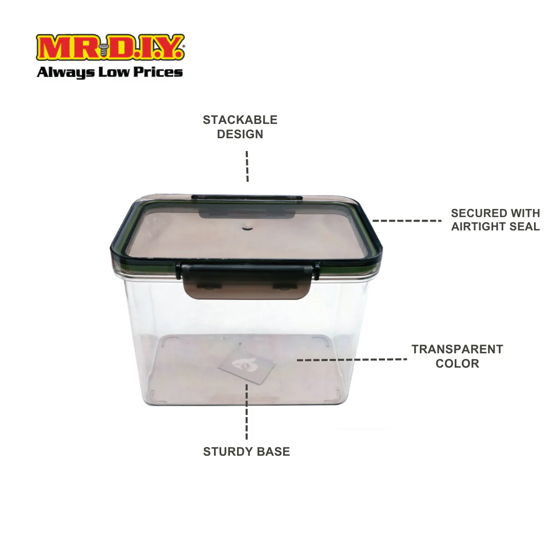 (MR.DIY) Durable Food Container Airtight Silicone Seal Stackable Storage (1.8L) - Image 4