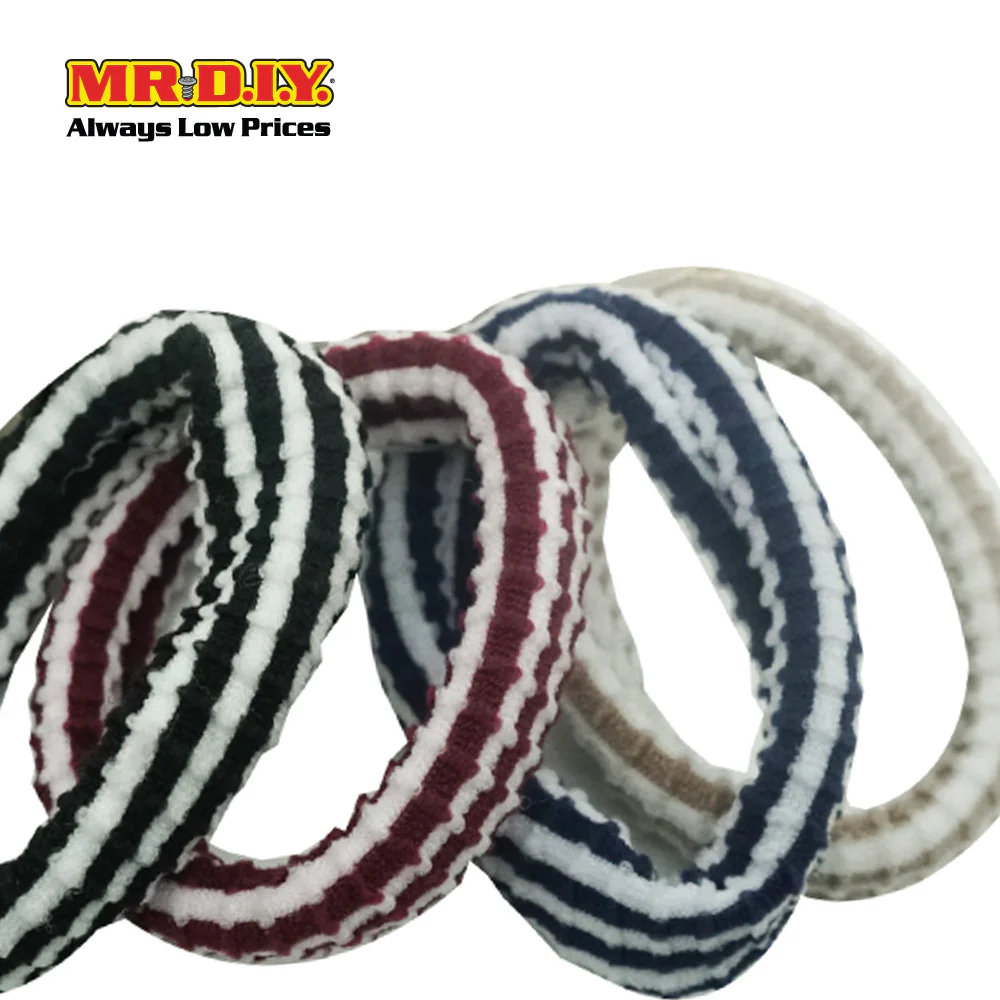 (MR.DIY) Stripe Colors Women Hair Ties Band (4pcs) - Image 2