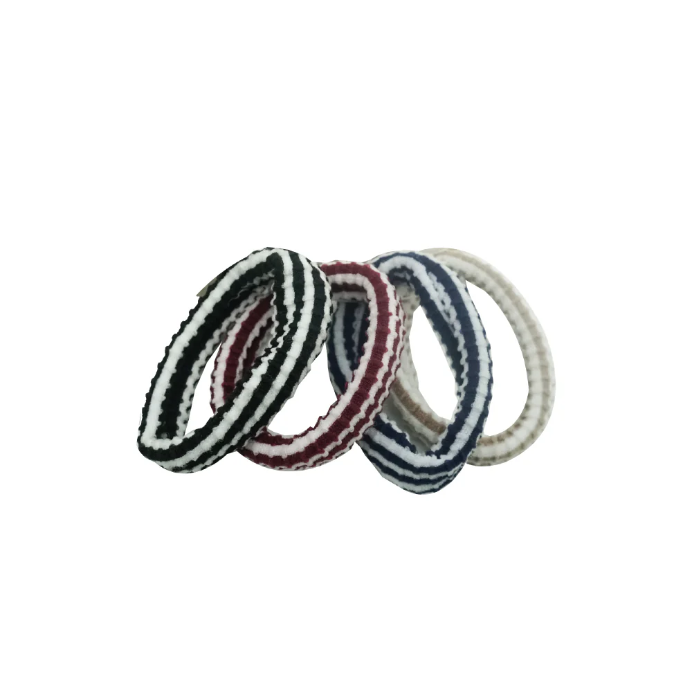 (MR.DIY) Stripe Colors Women Hair Ties Band (4pcs) - Image 3