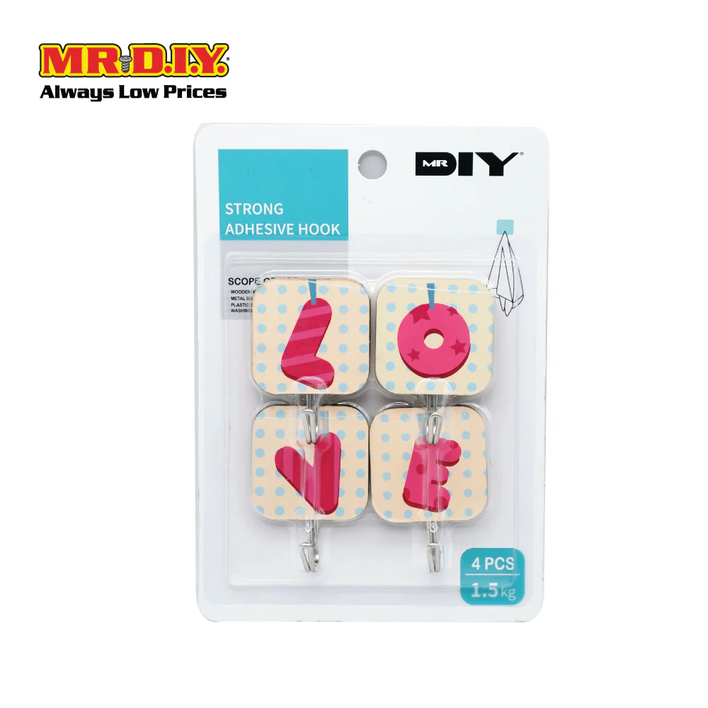 (MR.DIY) Strong Adhesive Hook (4 pieces) - Image 2
