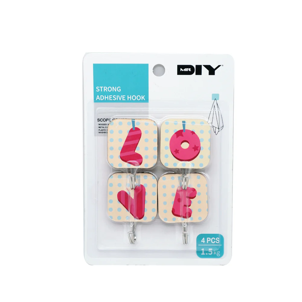 (MR.DIY) Strong Adhesive Hook (4 pieces) - Image 3