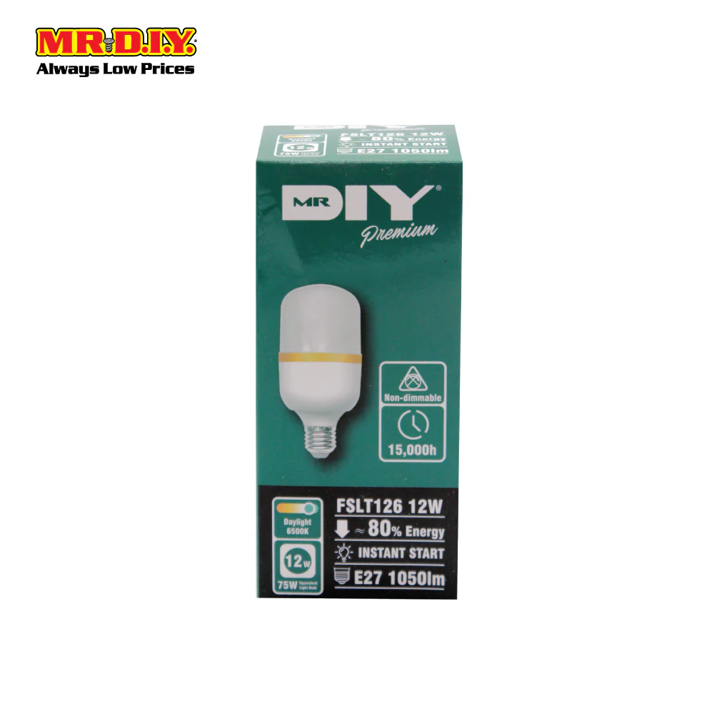 (MR.DIY) T60 LED Bulb Daylight E27 (12W) - Image 2