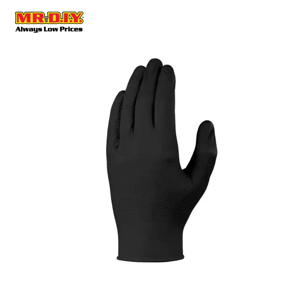 (MR.DIY) TOP GLOVE Nitrile Gloves Black 100 pcs (Size S,M,L) - Image 3