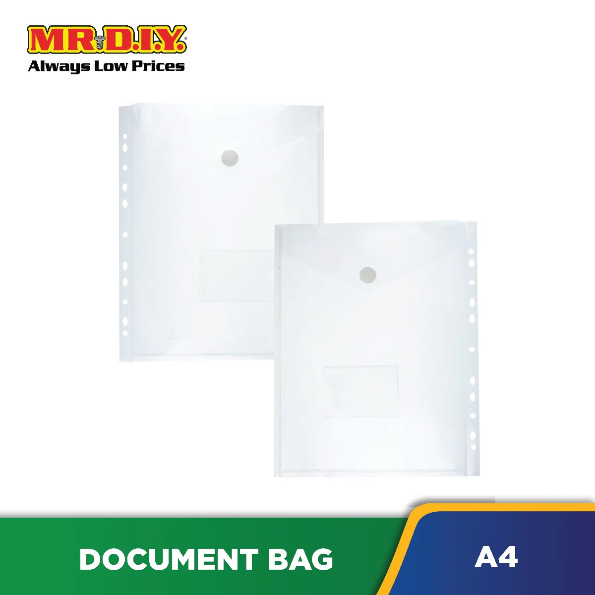 (MR.DIY) Translucent Snap Button Ring File A4 Document Folder - Image 3