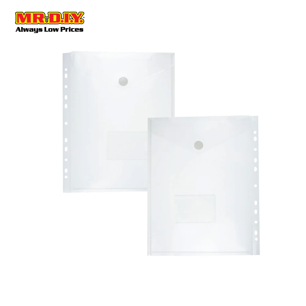 (MR.DIY) Translucent Snap Button Ring File A4 Document Folder - Image 4
