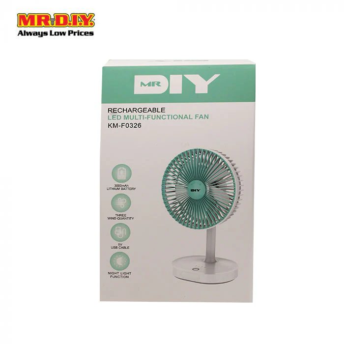 (MR.DIY) USB Rechargeable Table Fan Strong Wind - Image 3