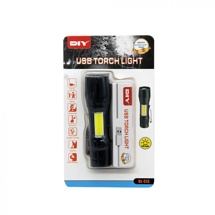 (MR.DIY) USB Rechargeable Torch Light BL-513 - Image 2