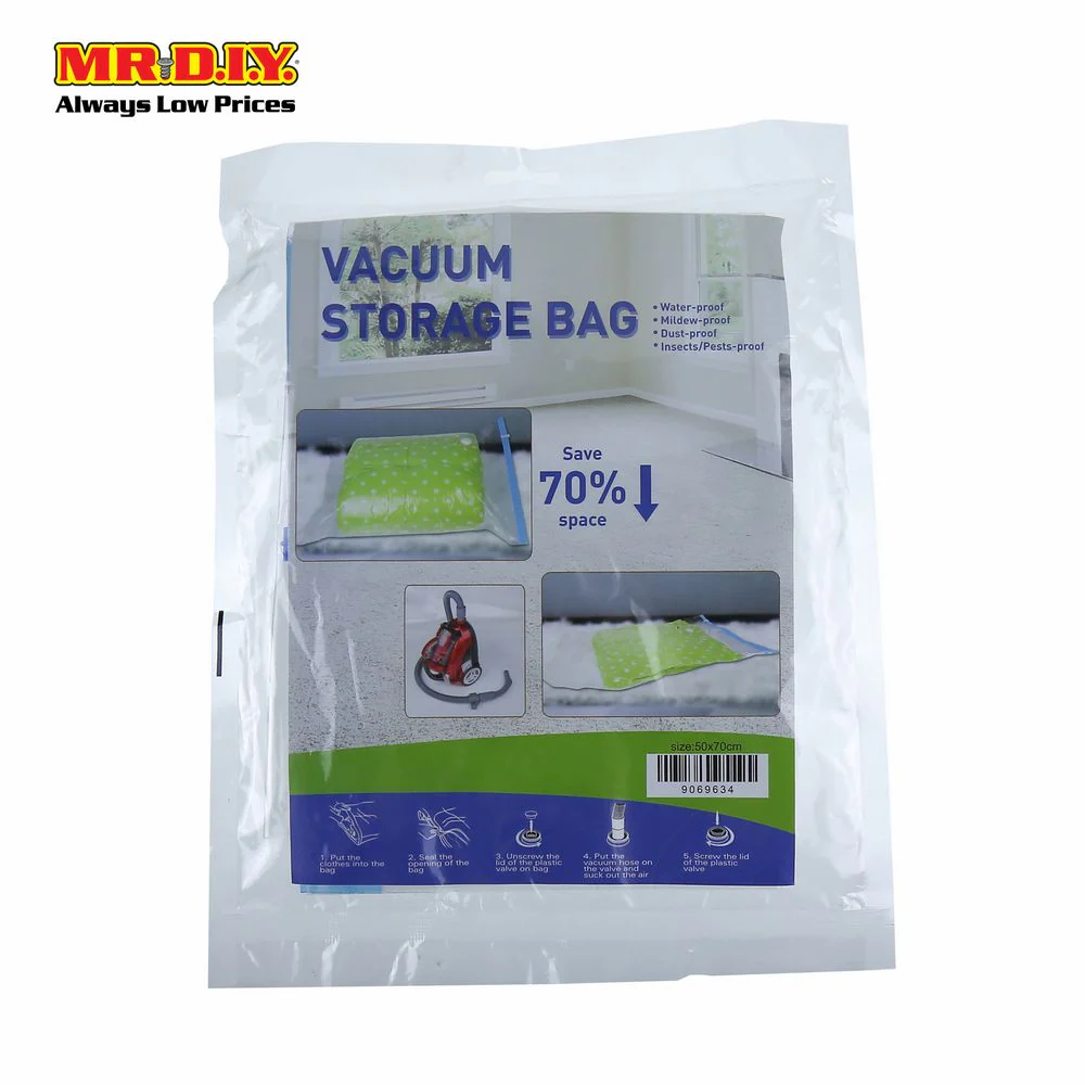 (MR.DIY) Travel Resealable Vacuum Plastic Storage Bag With Valve (50cm X 70cm) - Image 4
