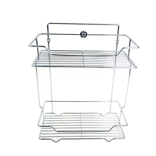 (MR.DIY) Wall-Mounted Stainless-Steel 2-Layer Bathroom Rack (29cm x 35cm) - Image 2