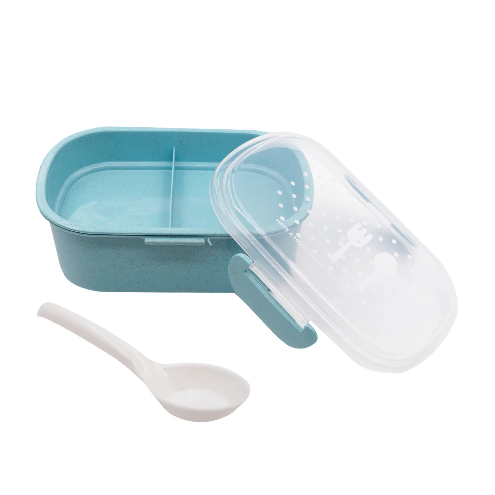 (MR.DIY) Wheat Straw Lunch Box with Spoon (18cm x 13cm) - Image 5