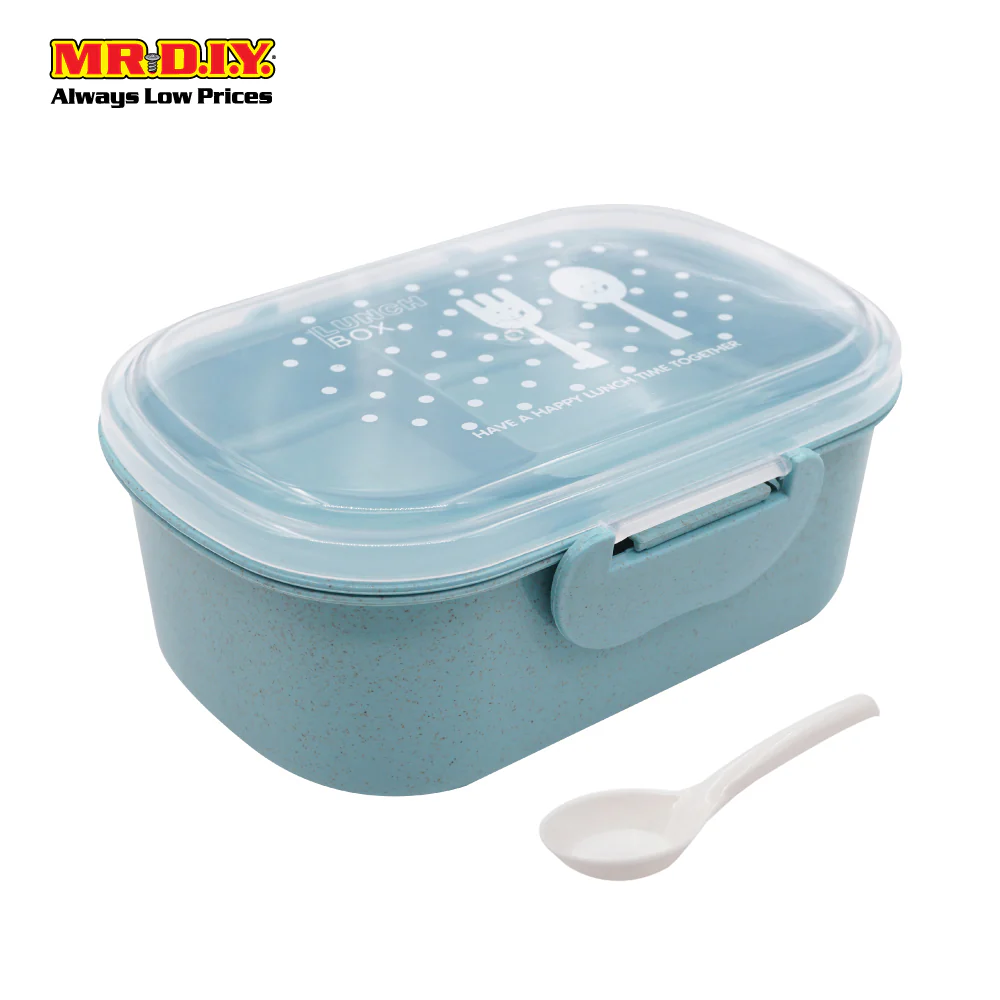 (MR.DIY) Wheat Straw Lunch Box with Spoon (18cm x 13cm) - Image 8