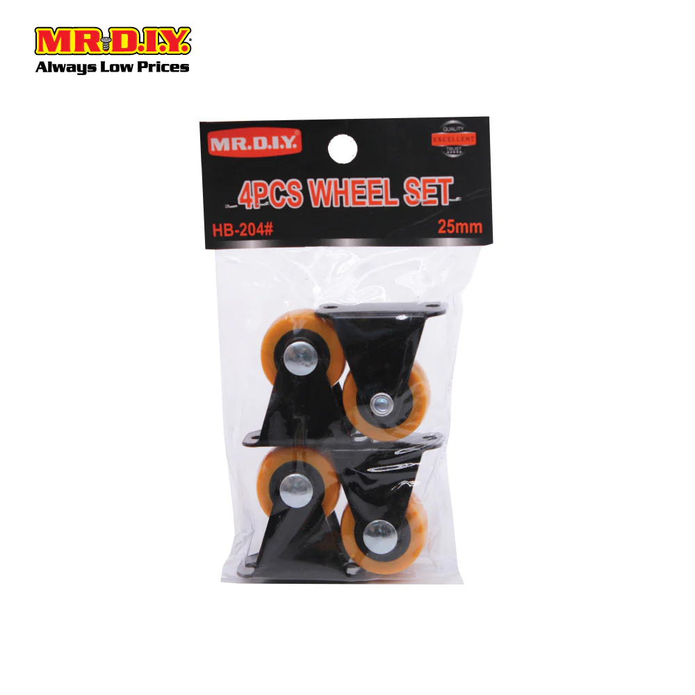 (MR.DIY) Industrial Rubber Wheel Set 25mm (4pcs) - Image 2