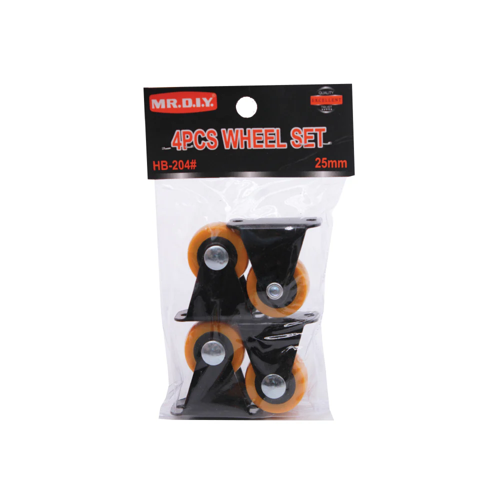 (MR.DIY) Industrial Rubber Wheel Set 25mm (4pcs) - Image 4