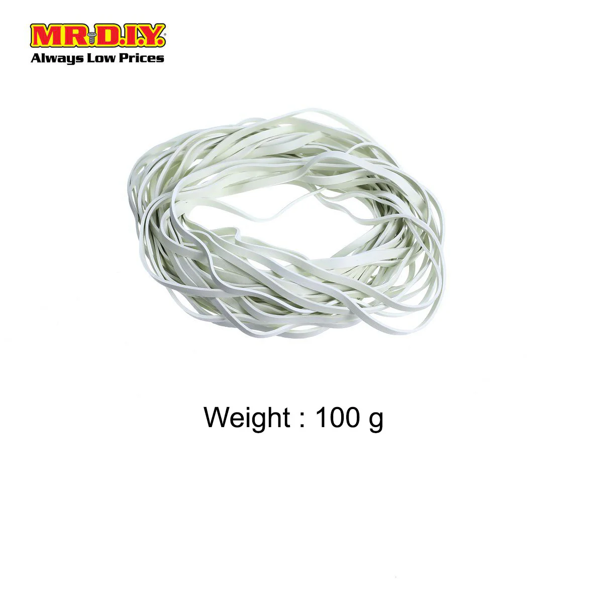 (MR.DIY) White Elastic Rubber Band 400*5MM - Image 2
