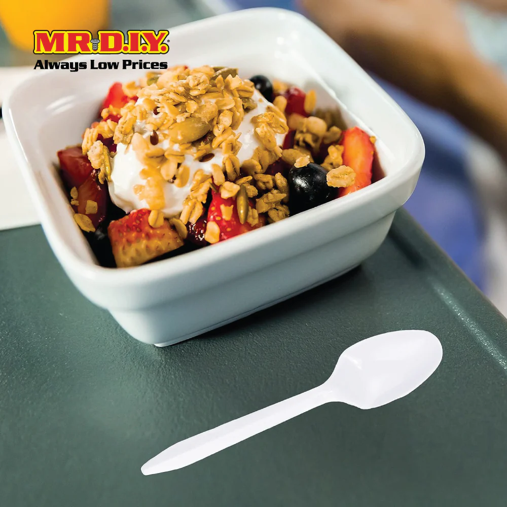 (MR.DIY) White Plastic Spoon Pack (50pcs) (6.5 inch) - Image 3
