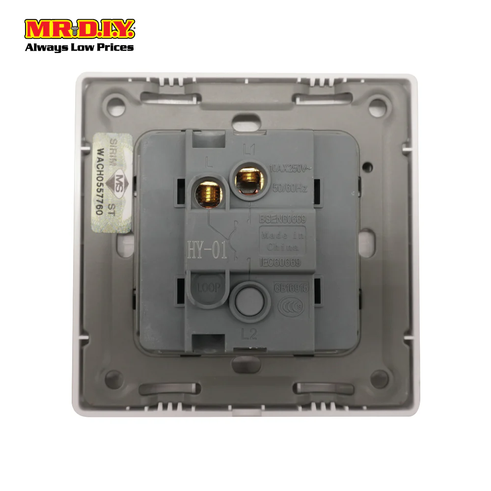 (MR.DIY) White Wall 10AX Switch 1 Gang - Image 2