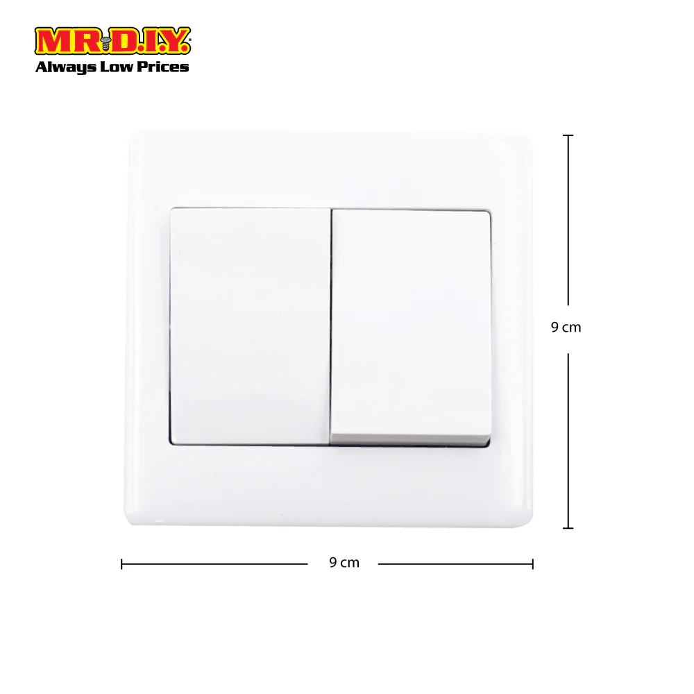 (MR.DIY) White Wall 10AX Switch 2 Gang - Image 3