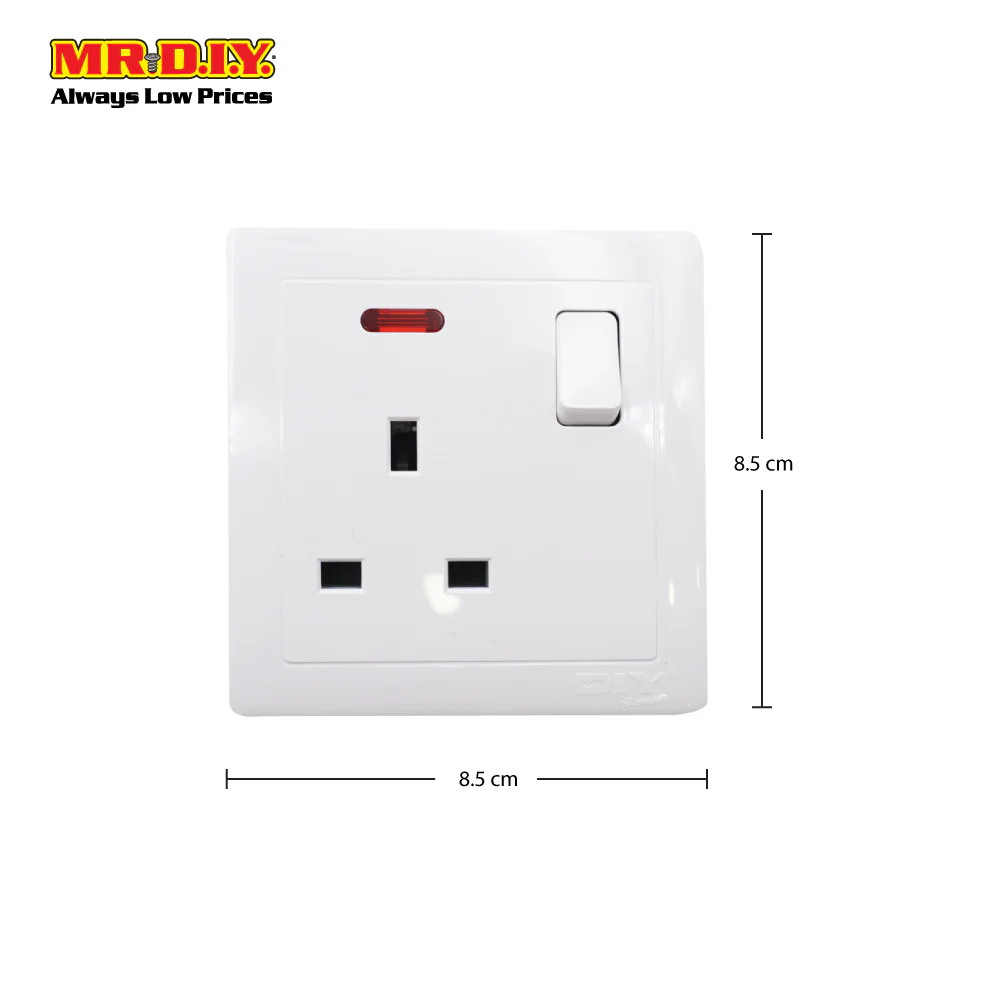 (MR.DIY) White Wall 13A 1 Gang Switch Socket - Image 3
