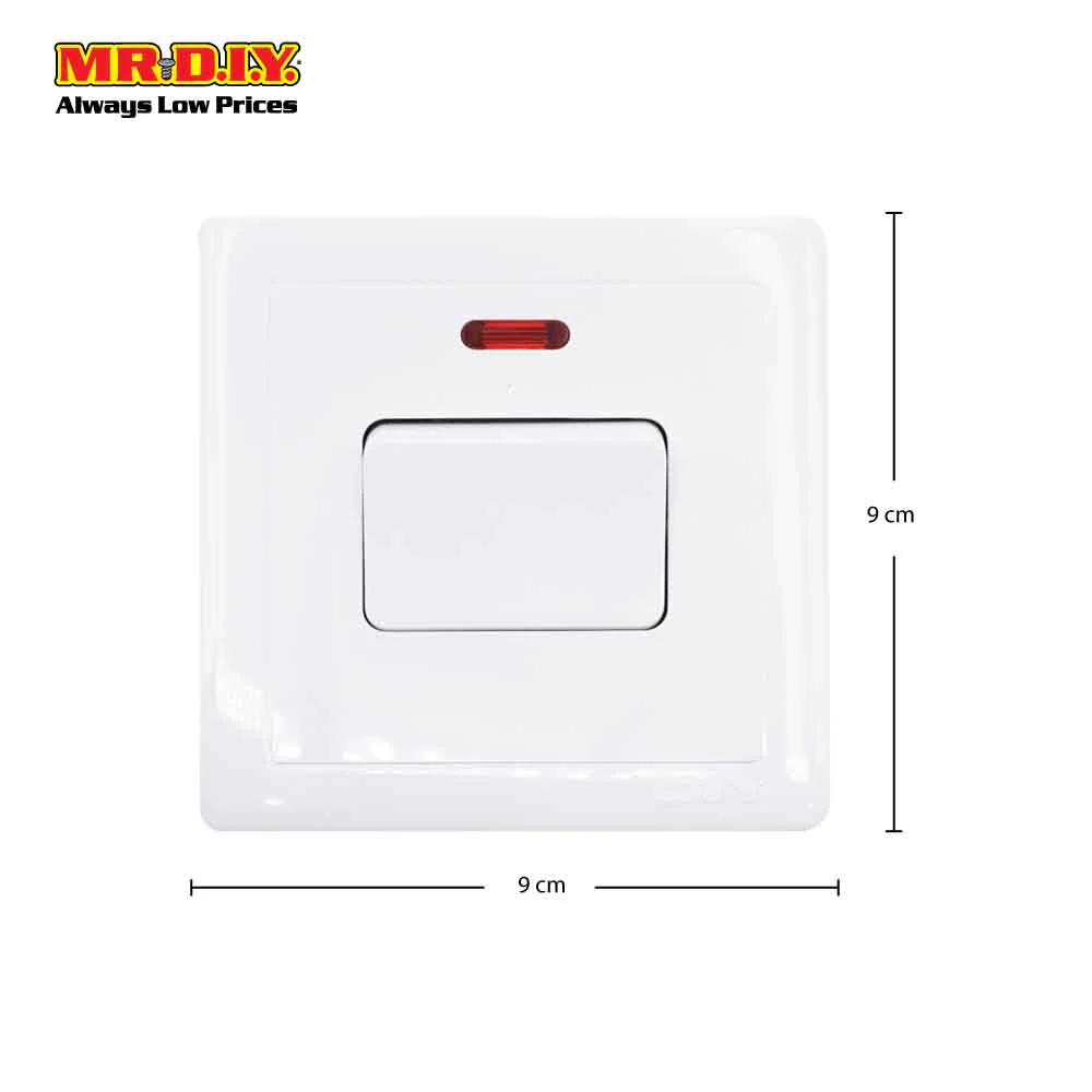 (MR.DIY) White Wall 20A 1 Gang Switch - Image 2