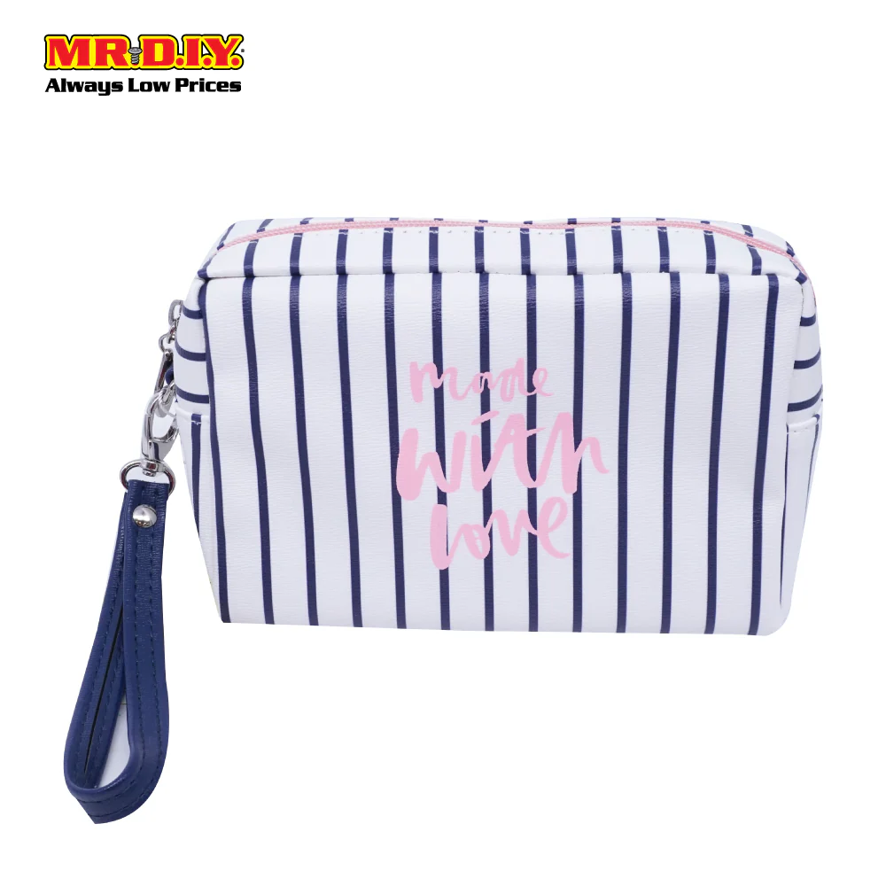 (MR.DIY) WUHUA Zipper Geometric Design PU Leather Cosmetic Pouch Bag - Image 3