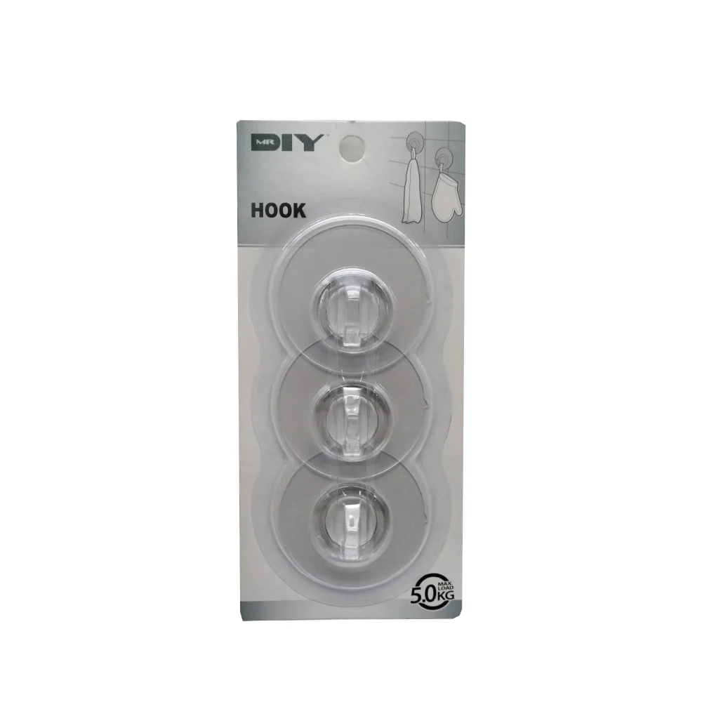 (MR.DIY) Round Adhesive Hooks - 3pcs - Image 2