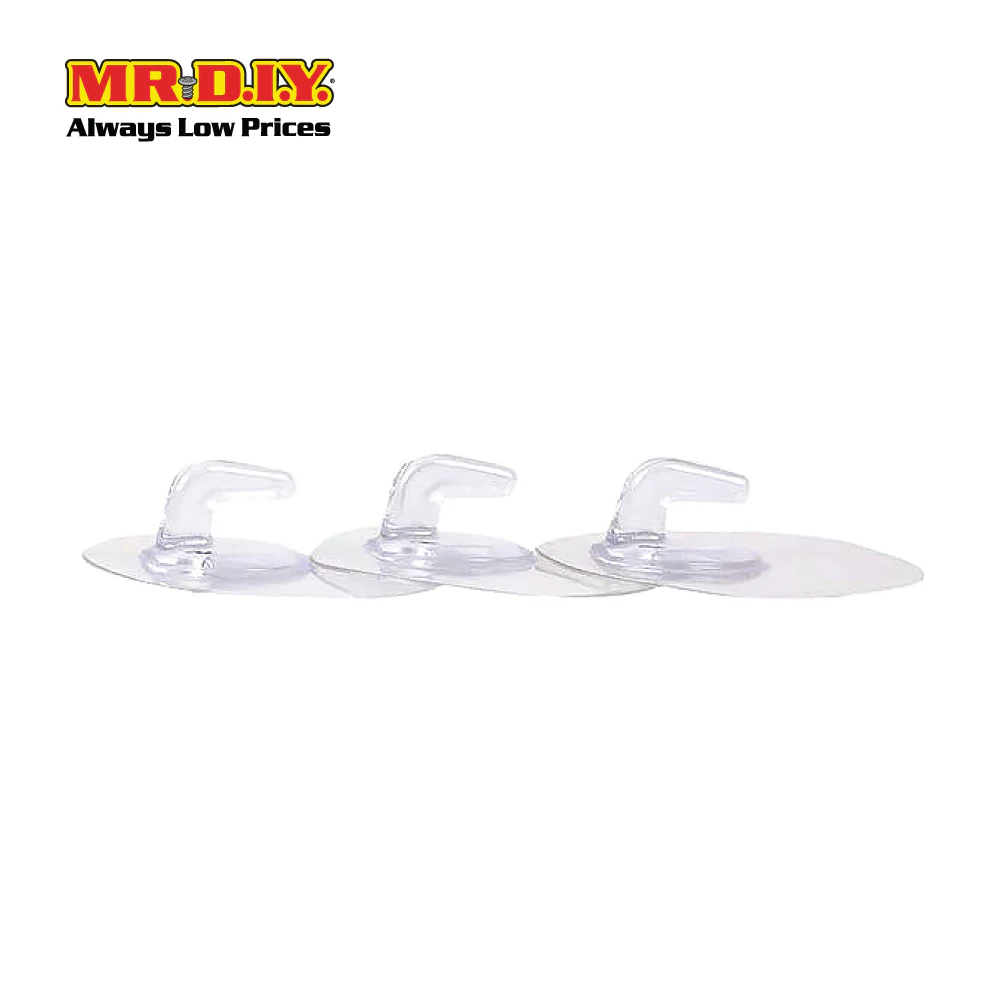(MR.DIY) Round Adhesive Hooks - 3pcs - Image 3