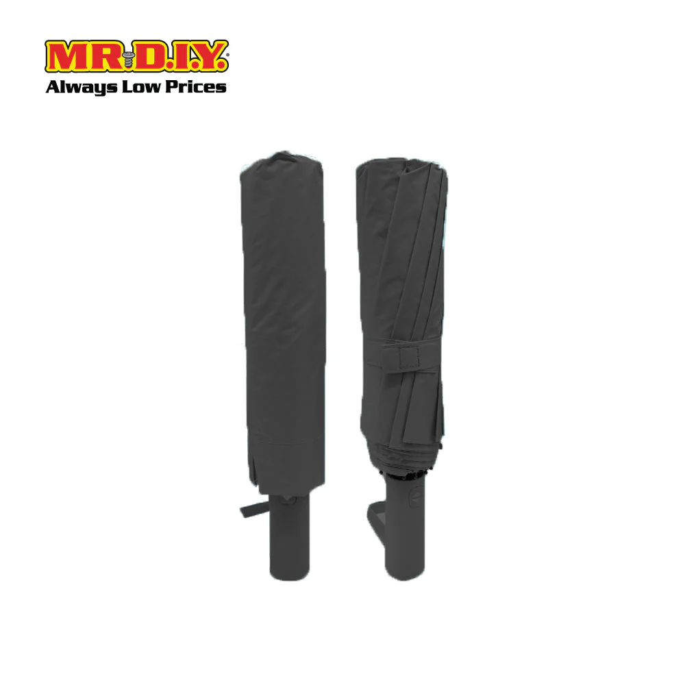 (MR.DIY) 12 Ribs Automatic Folding Large Umbrella - Black - Color Series - Image 5