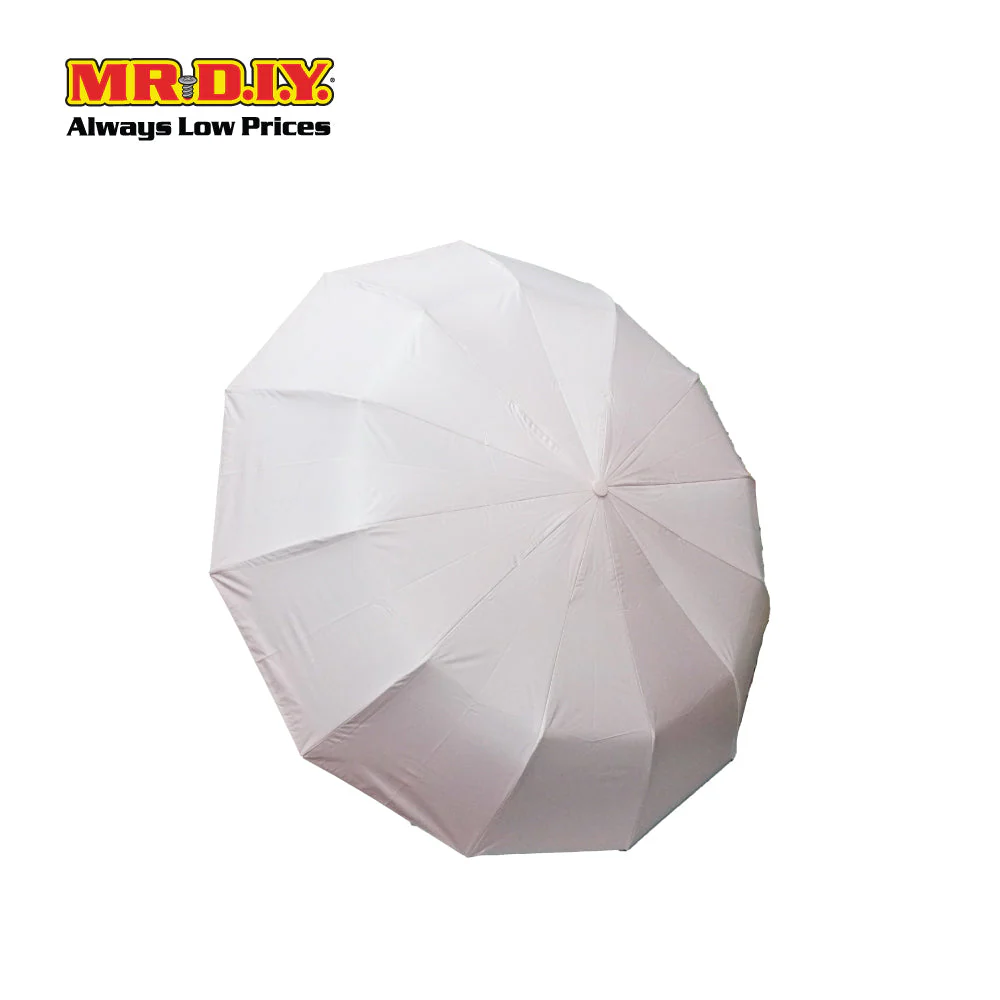 (MR.DIY) 12 Ribs Automatic Folding Large Umbrella - Light Pink - Color Series - Image 4