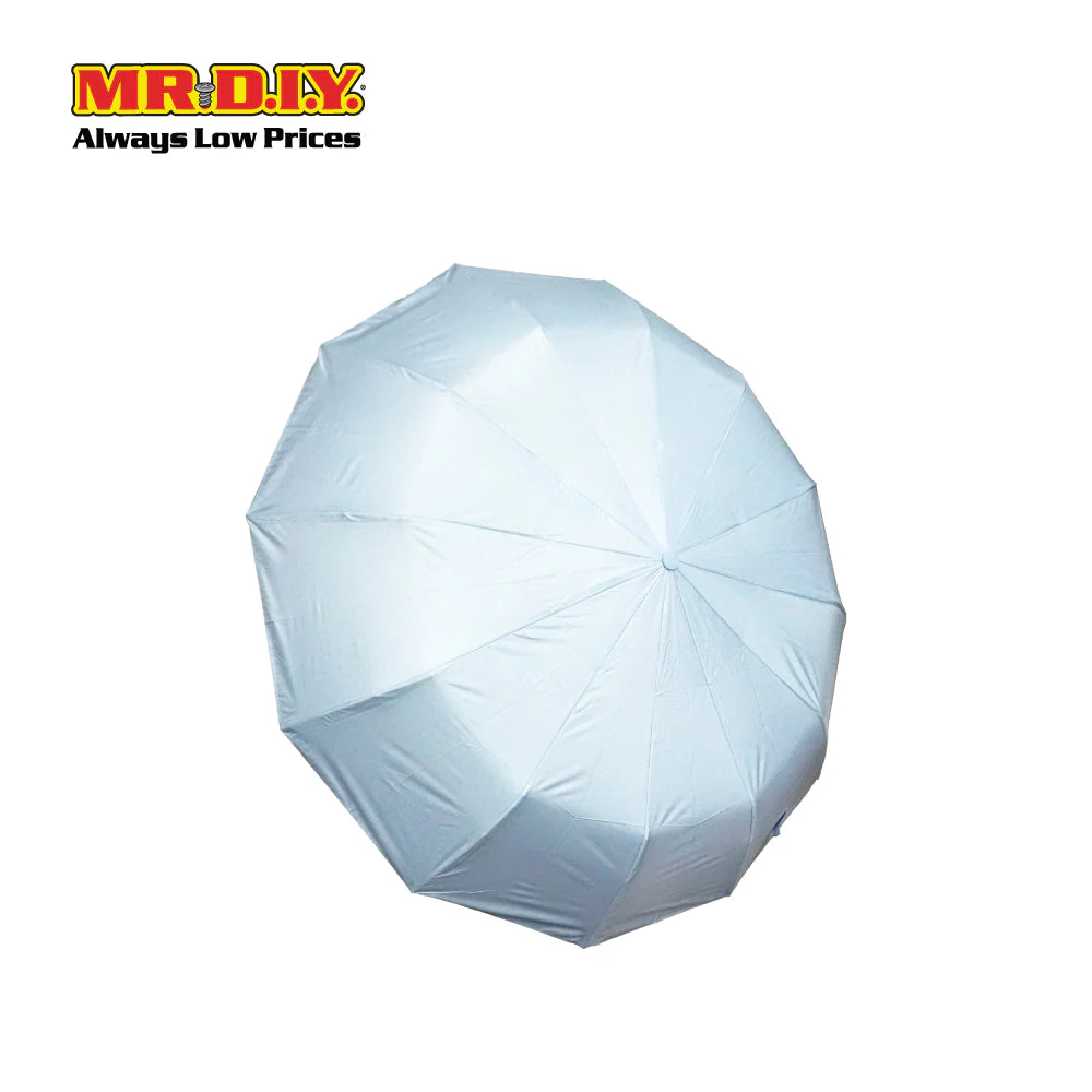 (MR.DIY) 12 Ribs Automatic Folding Large Umbrella - Light Blue - Color Series - Image 2
