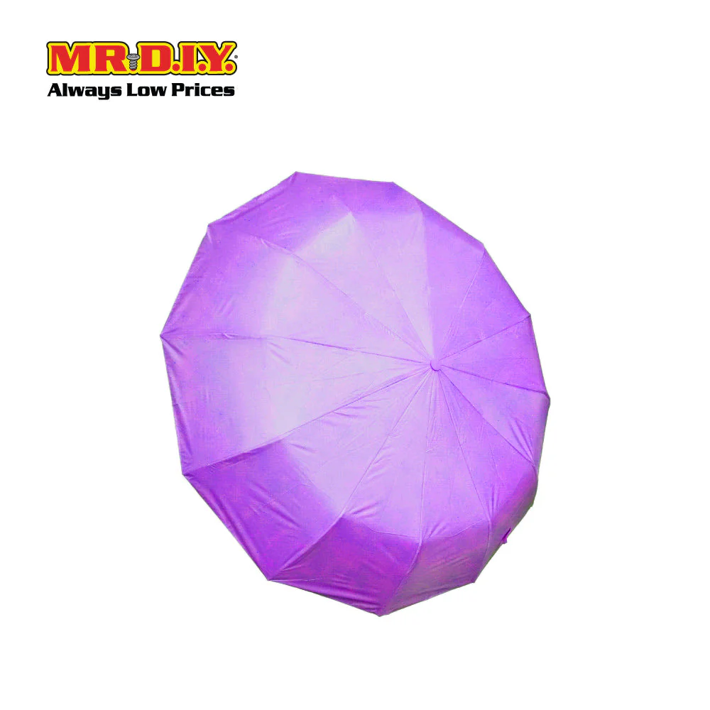 (MR.DIY) 12 Ribs Automatic Folding Large Umbrella - Purple - Color Series - Image 2